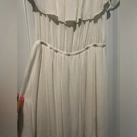 Express Off the Shoulder Ivory White Midi Medium Dress - Picture 4 of 6